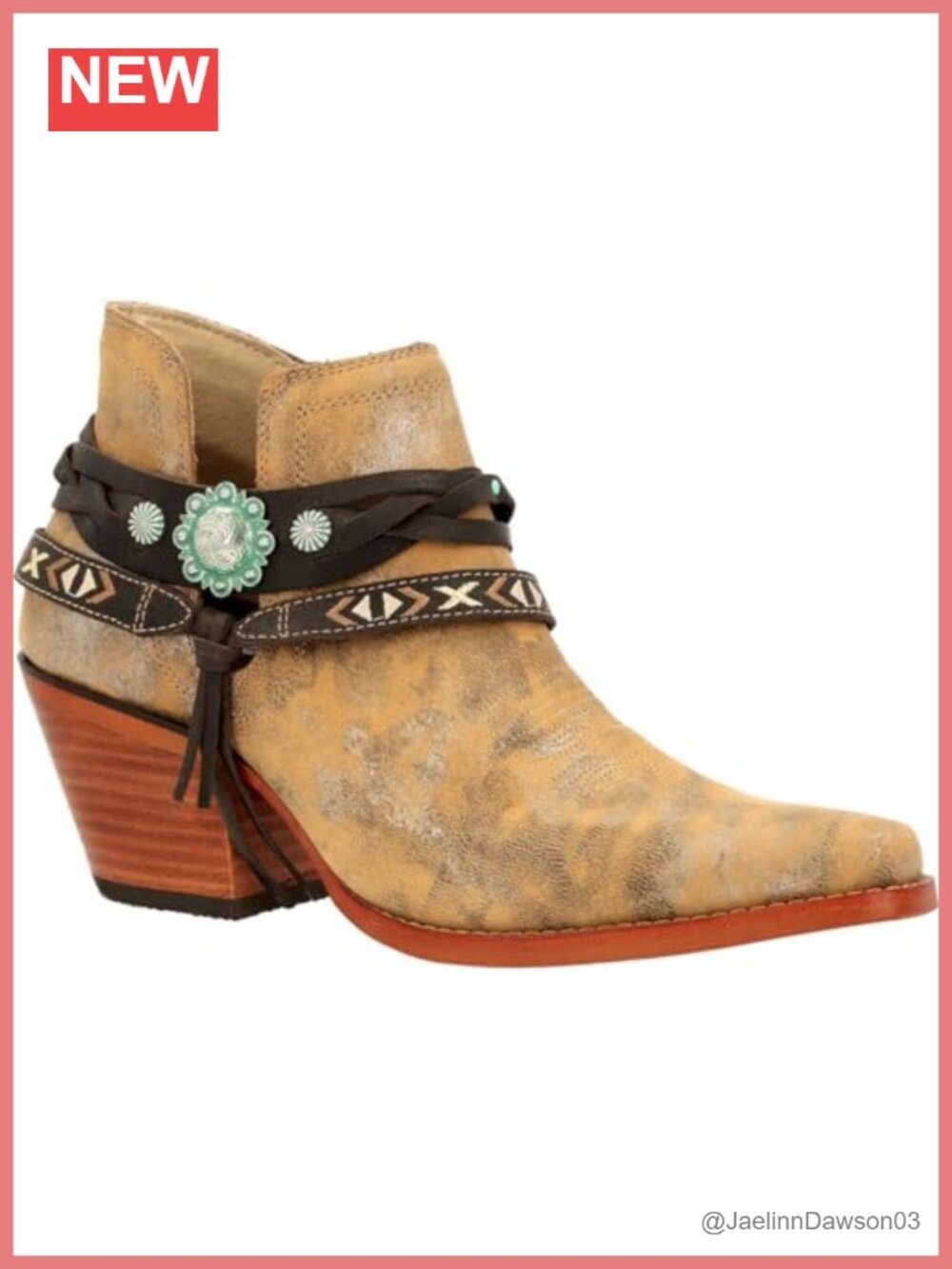 Western Bootie with Medial Side Zipper, Full-Grain Leather, Pull-On
